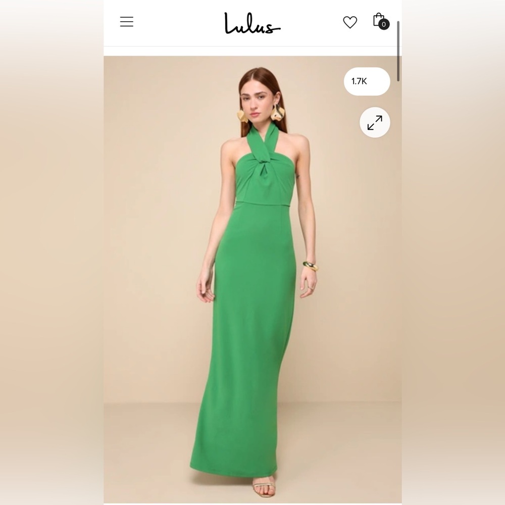 Lulus Green Halter Maxi Dress - NWT